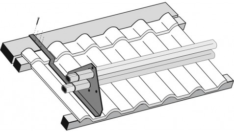 Снегозадержатель c трубой 45х25 для композитной черепицы