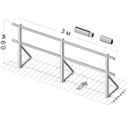 Ограждение 3м х 0,9м с овальными перилами